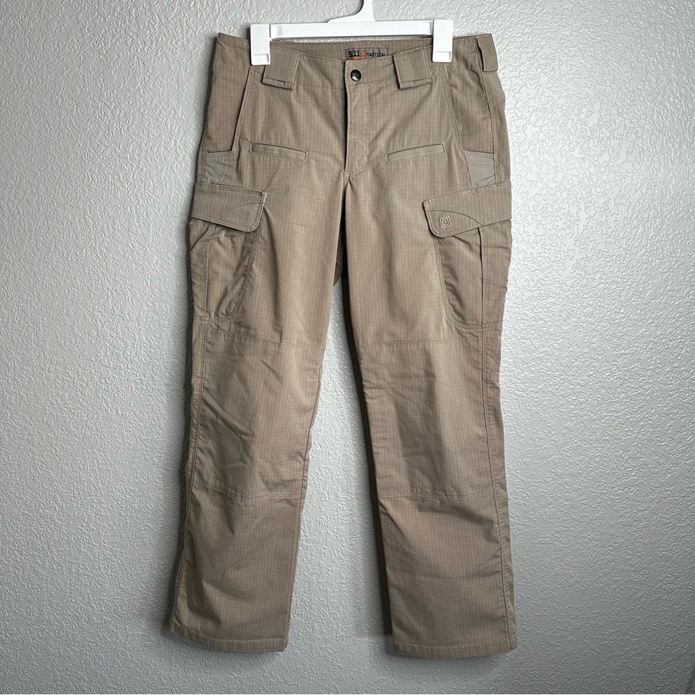 5.11 Tactical Utility Ripstop Work Cargo Beige Straight Leg Pants Women's Size 8